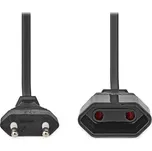 NEDIS napájecí kabel pro adaptéry/ Euro zástrčka - Euro zásuvka/ přímý-přímý/ dvoulinka/ černý/ 2m