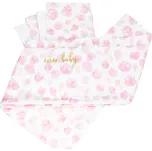 ENIE BABY bavlněné povlečení Satine Pink Leaves 100x140 cm a 40x60 cm