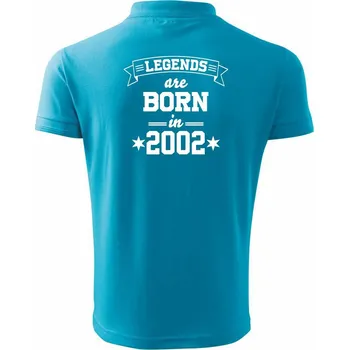 Pánská košile Legends are born in 2002 - Polokošile pánská Pique Polo 203 - 5XL ( Světlý tyrkys )