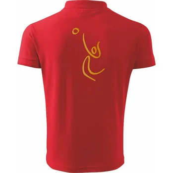 Pánská košile Volejbal zlatá - Polokošile pánská Pique Polo 203 - 5XL ( Červená )