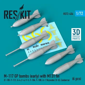 Plastikový model 1/72 M-117 GP bombs (early) w/ M131 fin (6 pcs.)