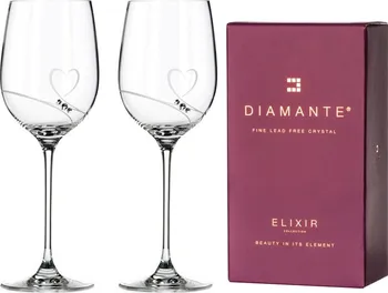 Sklenice Diamante Romance Swarovski sklenice na víno 450 ml 2 ks