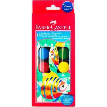 Vodová barva Faber-Castell Vodové barvy Faber Castell 12 barev 24 mm