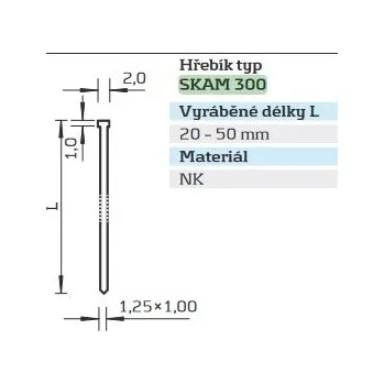 Hřebík BEA Hřebík SK AM 345 NK bezbarvý šikmý bal. 2000 ks