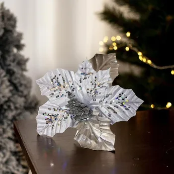 Vánoční dekorace Dekor. květ 20cm - zápich X3581/3