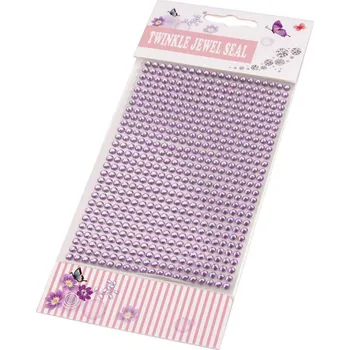 Výtvárné potřeby Samolepicí kamínky na lepicím proužku Ø4 mm, barva 4 fialová lila