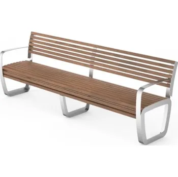 Zahradní lavice HTI TRAPO Lavička s opěradlem LTR017.06 Materiál konstrukce: ocel, Povrchová úprava: komaxit dle RAL, Typ použitého obložení: ash