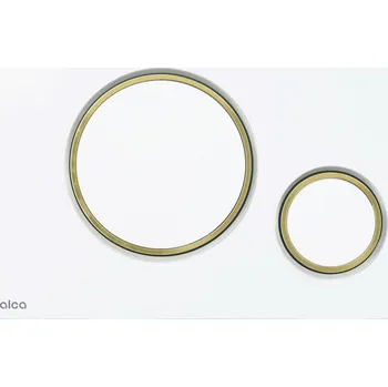 Splachovací tlačítko Ovládací tlačítko Alcadrain (Alcaplast) pro předstěnové instalační systémy, bílá-lesk/zlatá-lesk M775