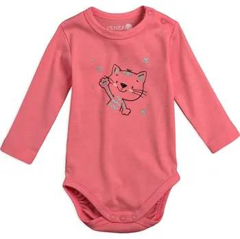 Kojenecké body VENERE KOČIČKA růžové Velikost: 62