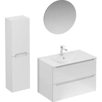 Koupelnový nábytek Koupelnová sestava s umyvadlem včetně umyvadlové baterie, vtoku a sifonu Naturel Stilla bílá lesk KSETSTILLA006