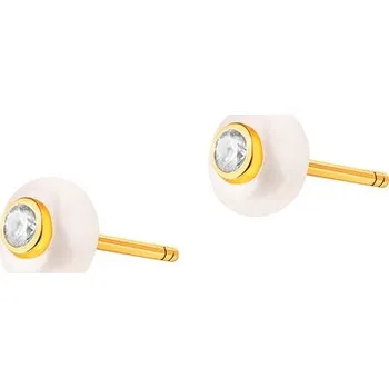 Náušnice Zlaté náušnice s perlami a zirkony - AP532-3745