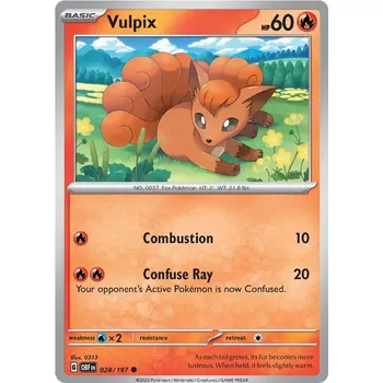 Karetní hra Vulpix 028/197 - Obsidian Flames Typ karty: Reverse Holo