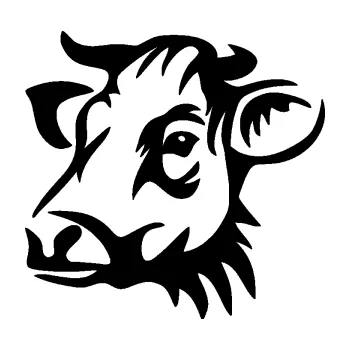 Samolepící dekorace SAMOLEPKA Kráva 004 levá (01 - černá) NA AUTO, NÁLEPKA, FÓLIE, POLEP, TUNING, VLASTNÍ TEXT, TISK, AUTOSAMOLEPKY.cz, POLEPY, OBRÁZEK, LOGO, SAMOLEPKY
