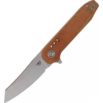 kapesní nůž Bestech SYNTAX 14C28N, Stone wash+satin, Přírodní micarta BG40E