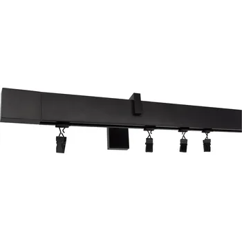 Garnýž Kovovégarnýže.cz Garnýže Square line modern square černá matná Varianta jednořadá nebo dvouřadá: Jednořadá, Délka: 351-400cm, Uchycení látky: jezdec+šnekový háček