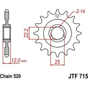 Auto-moto Řetězové kolečko JT JTF 715-13 13 zubů, 520