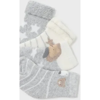 Dětská móda Set 4 ponožek Mayoral 9653 růžové, béžové, zelená barva: šedá, Rozměr: 0 měsíců
