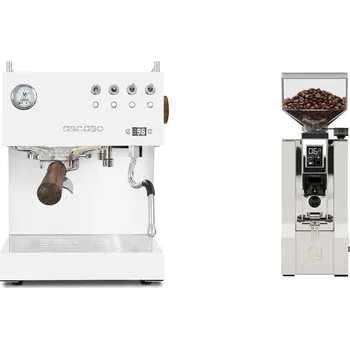 Kávovar Ascaso Steel DUO PID, White&Wood + Eureka Mignon XL, CR white