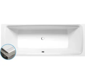 Polysan Kvadra Slim Obdélníková vana 180x80x47cm, bílá, 17611S