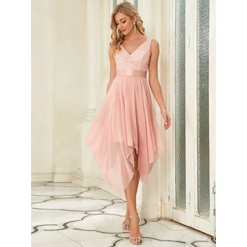 Dámské šaty Ever Pretty krátké jemně růžové šaty 0207 Velikost: 6XL / 52 / 20 / 24