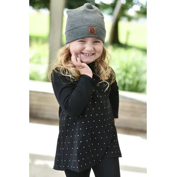 Dámská tunika puntíkatá bavlněná tunika s dlouhým rukávem