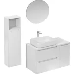 Koupelnová sestava s umyvadlem včetně umyvadlové baterie, vtoku a sifonu Naturel Stilla bílá lesk KSETSTILLA019