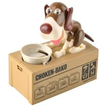 Pokladnička Eat Money Dog psí pokladnička - hnědý s fleky