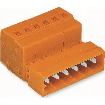 Elektronická součástka WAGO Konektor 231-636 1vodičový s pájecími piny CAGE CLAMP® 2,5 mm², oranžová 231-636
