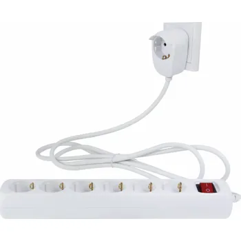 Elektrická zásuvka REV el.prodluzovacka 6+1x zásuv. 2m bílá Powersplit + vypínac