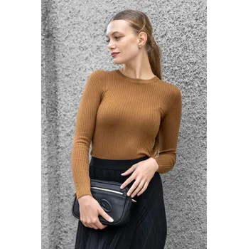 Dámský svetr Jacqueline de Yong JDY dámský jednobarevný svetřík Plum hnědý Velikost: XL