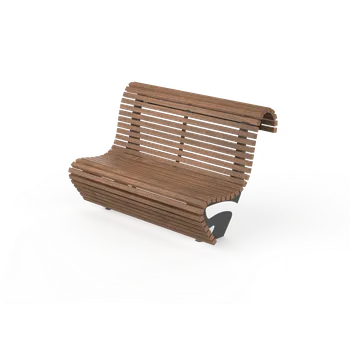 Zahradní lavice HTI WAVE Lavička s opěradlem LWA059.00 Materiál konstrukce: ocel, Povrchová úprava: komaxit dle RAL, Typ použitého obložení: ash