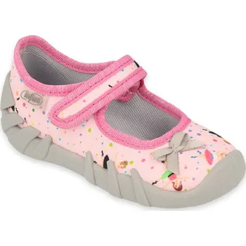 Dívčí baleríny Balerínky botičky bačkůrky Befado Speedy 109P248 růžové s baletkami velikost: 25