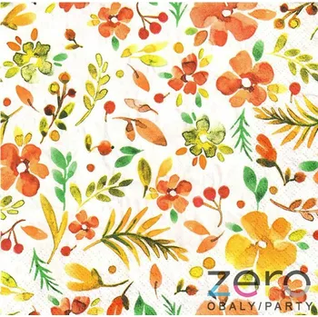 Papírový ubrousek Ubrousky &#039;Daisy&#039; 33x33 cm 3N (20 ks) - akvarelové listy