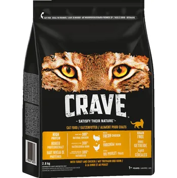 Krmivo pro kočku 2,8kg Crave Adult Cat s kuřetem & krocanem