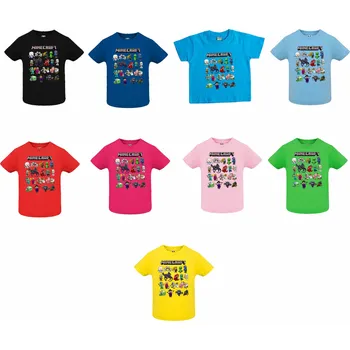 Chlapecké tričko Tričko s krátkým rukávem Minecraft Baby Characters Barva: černá, Velikost: 3XL