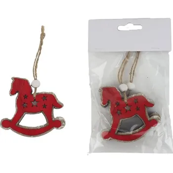 Vánoční dekorace Houpací koník k zavěšení, 2 ks D5754-08