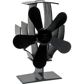 Ventilátor na krb nebo kamna 60°C - 350°C s 5-ti lopatkami (Ventilátor komínových kamen bez použití proudu)