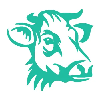 Samolepící dekorace SAMOLEPKA Kráva 004 pravá (25 - tyrkysová) NA AUTO, NÁLEPKA, FÓLIE, POLEP, TUNING, VLASTNÍ TEXT, TISK, AUTOSAMOLEPKY.cz, POLEPY, OBRÁZEK, LOGO, SAMOLEPKY