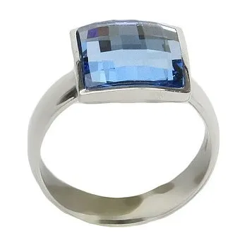 Prsten Stříbrný prsten Swarovski Akvamarine - T1305 (Stříbrný prsten s krystalem Swarovski)