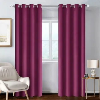 Uchycení záclony a závěsu Závěsy Lukas obsahují kovové kroužky na provlečení závěsné tyce Amarant (ZD)