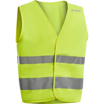 Cyklistická vesta BTWIN Dětská bezpečnostní vesta na kolo žlutá 96-122 cm 3-6 L ŽLUTÁ