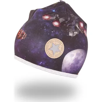 Módní doplněk Little Angel Čepice podšitá Outlast® - vesmír/pruh bílošedý melír Velikost: 6 | 54-57 cm