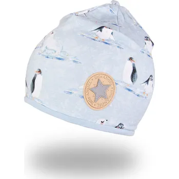 Módní doplněk Little Angel Čepice podšitá Outlast® - tučňáci/sv.modrá Velikost: 3 | 42-44 cm