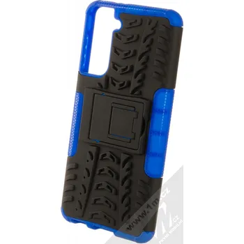 Pouzdro na mobilní telefon 1Mcz Tread Stand odolný ochranný kryt se stojánkem pro Samsung Galaxy S21 modrá černá (blue black)