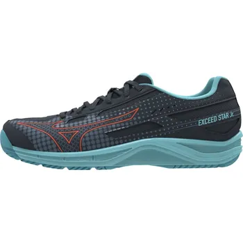 Pánská tenisová obuv Dětská tenisová obuv Mizuno EXCEED STAR Jr. AC/ColBlue/Soleil/TanagTur Velikost: 40.0/6.5
