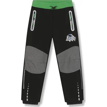 Dětská móda CHLAPECKÉ SOFTSHELLOVÉ KALHOTY ZATEPLENÉ HK5611-VELIKOSTI 98-128 Velikost: 98, Barva: Černo/zelená