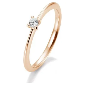 Prsten SOFIA DIAMONDS prsten z růžového zlata s diamantem 0,10 ct BE41/05633-R-14K-48