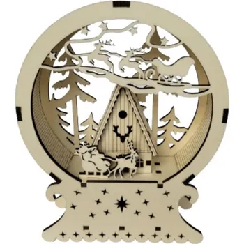 Vánoční dekorace IDARY Chata v kouli s LED světlem