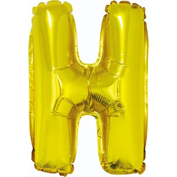 Balónek Fóliový balónek písmeno H, zlatý, 35 cm