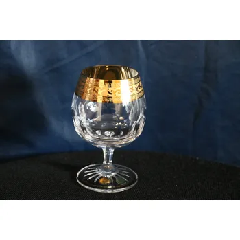 Sklenice Gold Crystal, sada zlacených sklenic na koňak 250 ml, 6ks